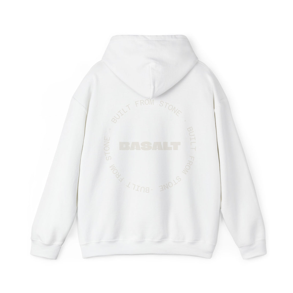 Basalt Hoodie Unisex Midweight Pullover Black White Minimalist Streetwear.