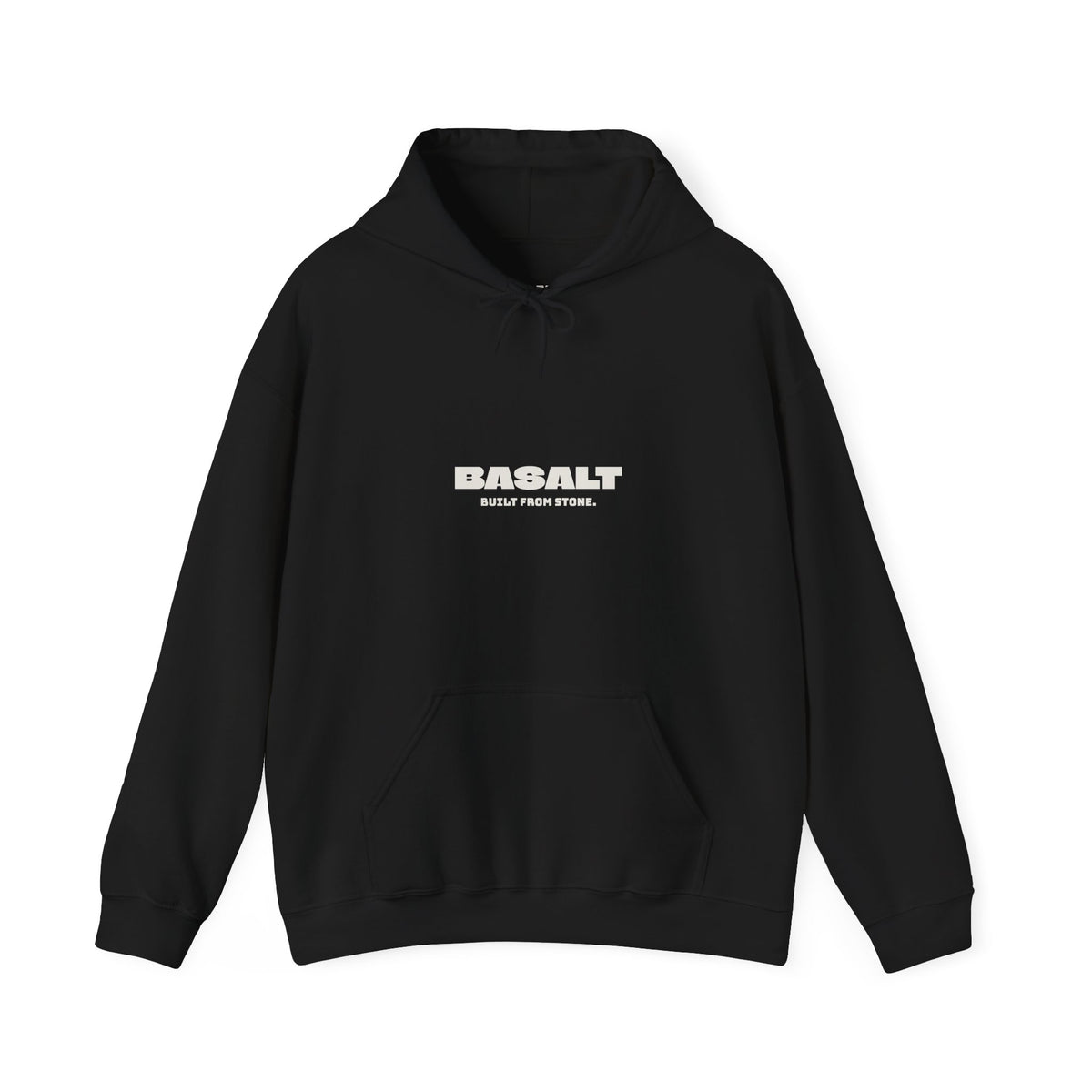 Basalt Hoodie Unisex Midweight Pullover Black White Minimalist Streetwear.