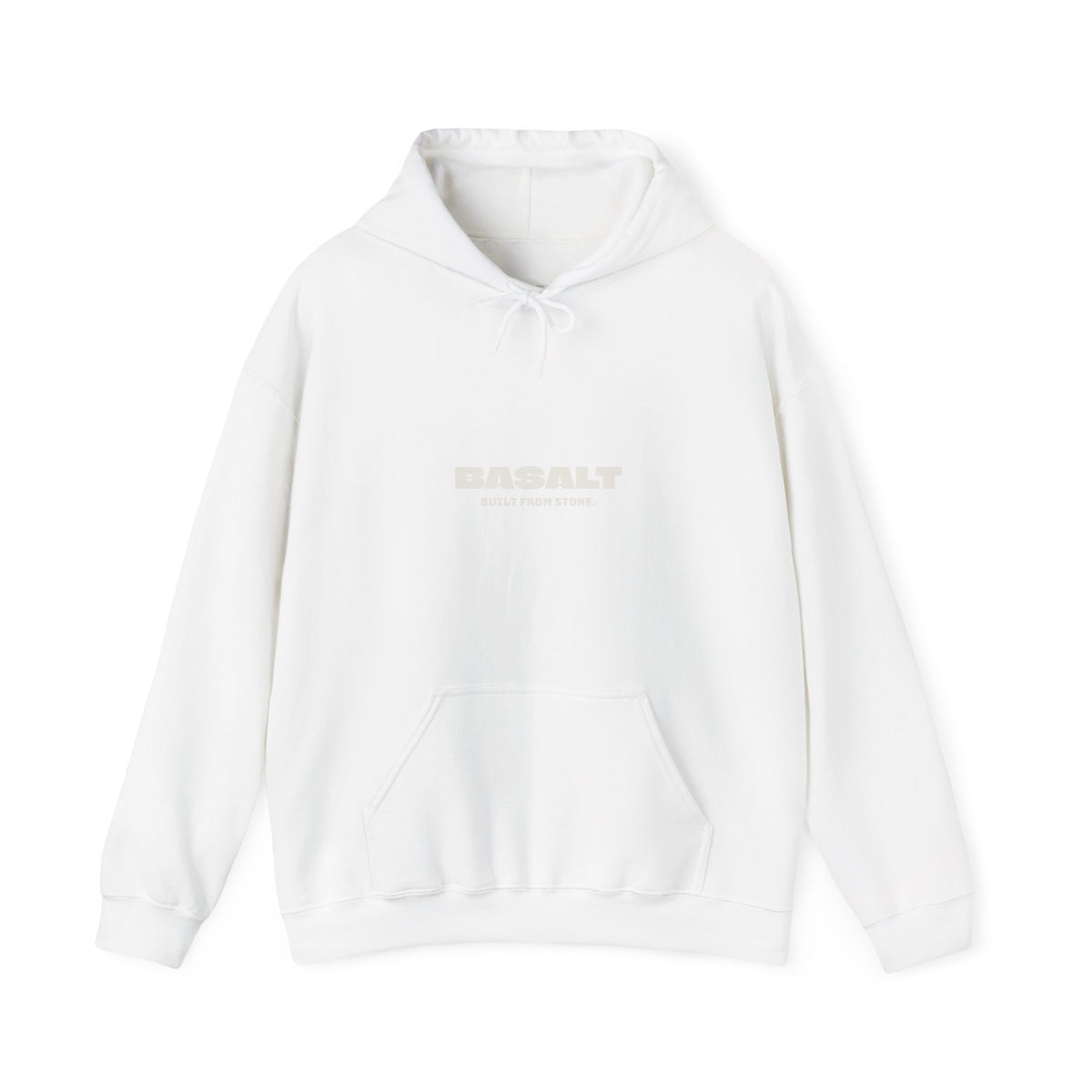 Basalt Hoodie Unisex Midweight Pullover Black White Minimalist Streetwear.