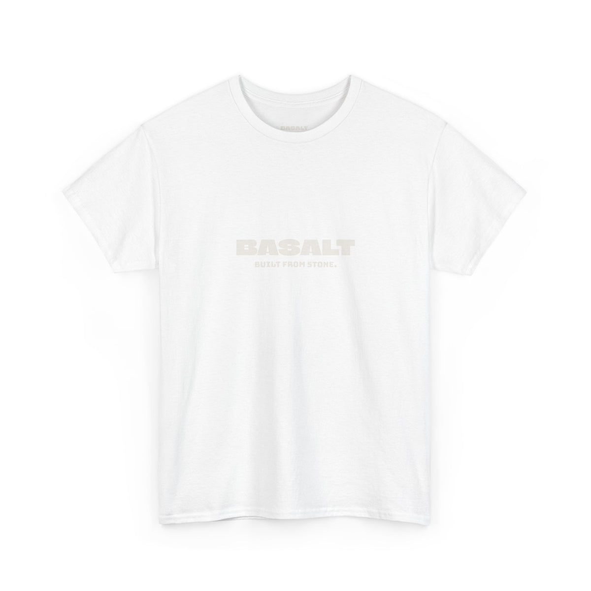 Basalt Unisex T-Shirt Midweight Cotton Black White Minimalist Crew Neck Tee