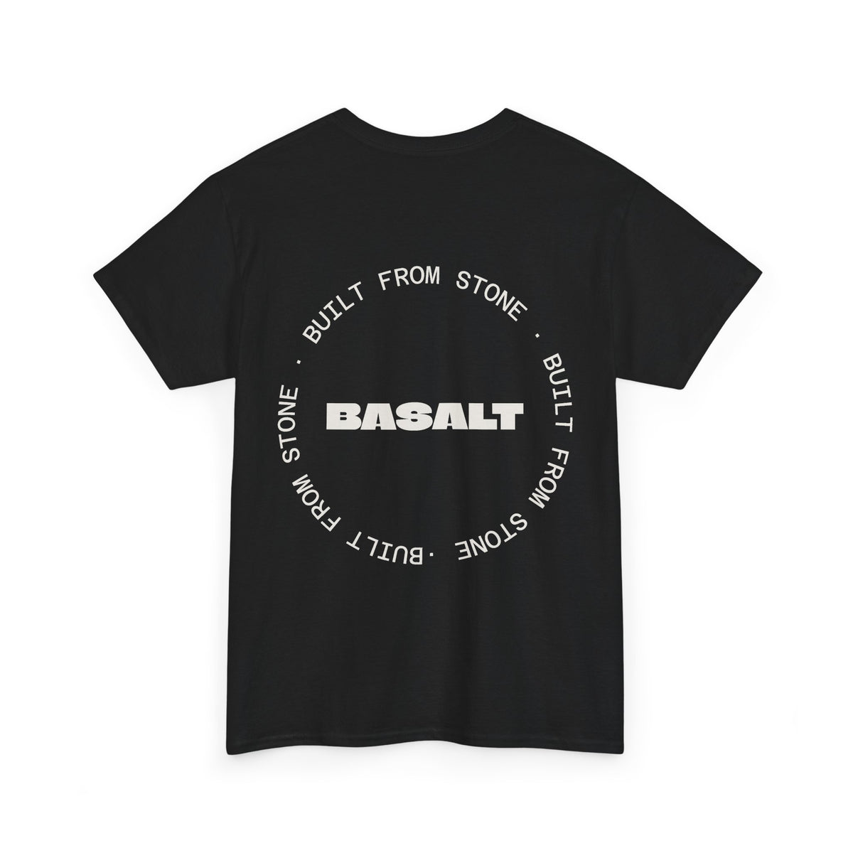 Basalt Unisex T-Shirt Midweight Cotton Black White Minimalist Crew Neck Tee