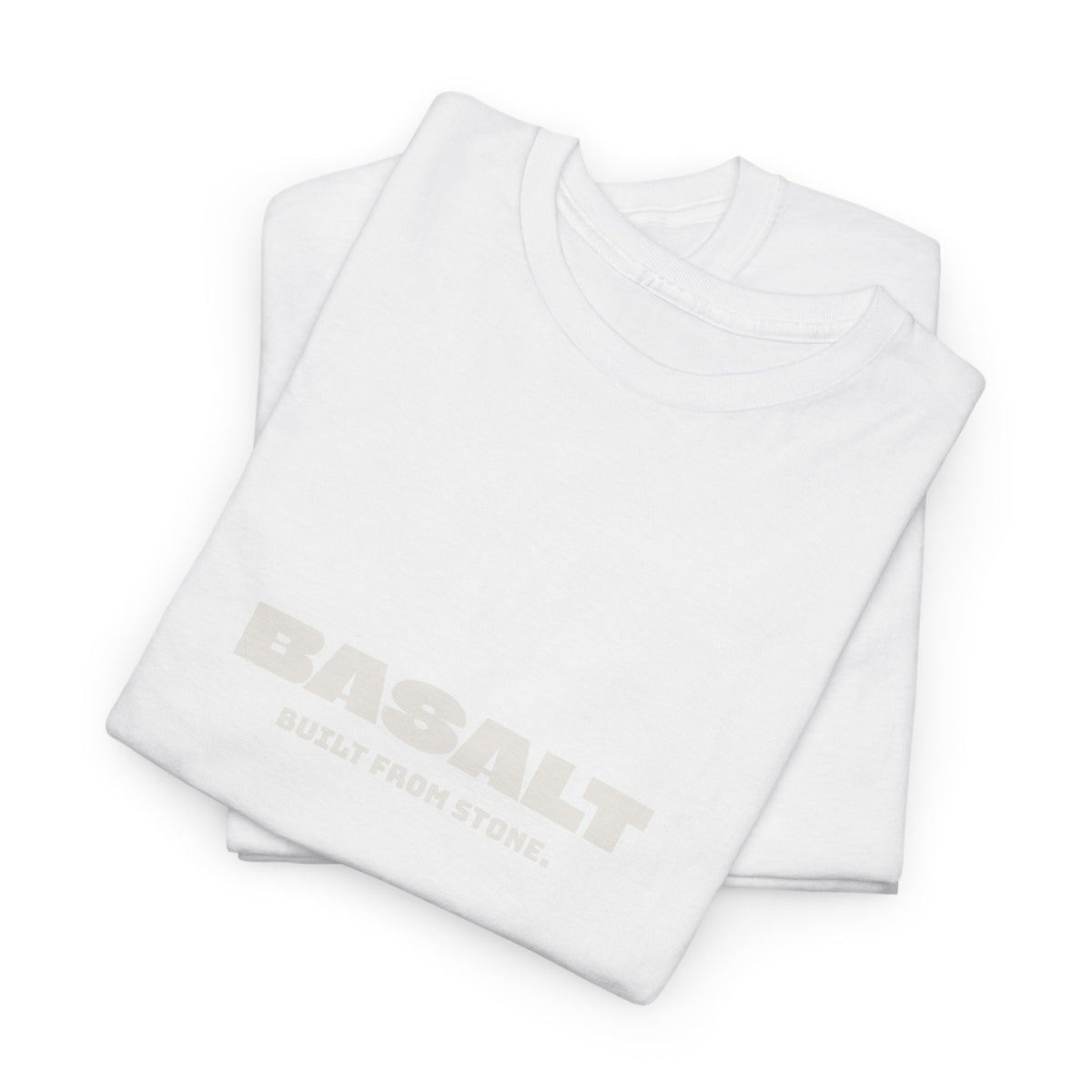 Basalt Unisex T-Shirt Midweight Cotton Black White Minimalist Crew Neck Tee