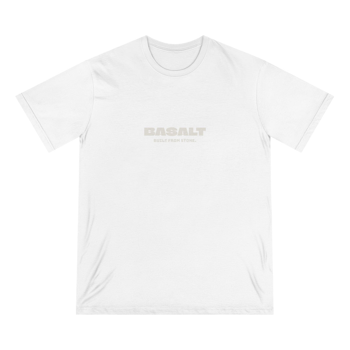 Basalt Unisex Organic Cotton Tee Black White Minimalist Regular Fit T-Shirt