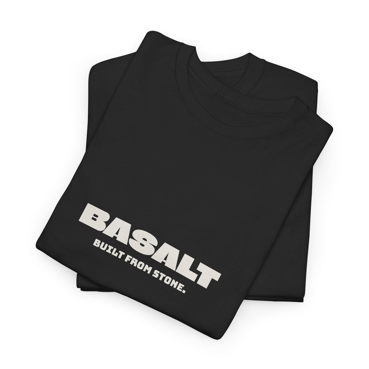 Basalt Unisex T-Shirt Midweight Cotton Black White Minimalist Crew Neck Tee
