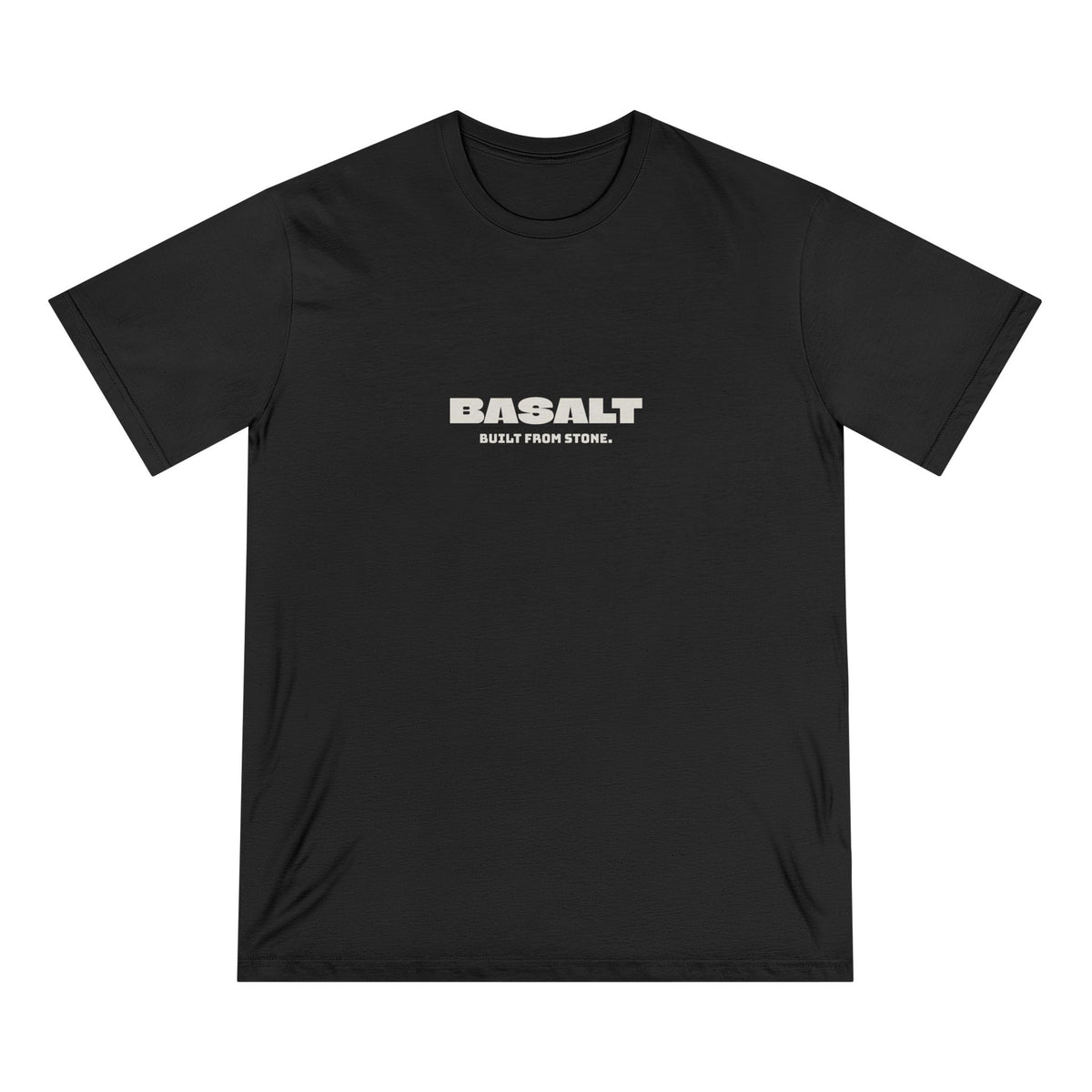Basalt Unisex Organic Cotton Tee Black White Minimalist Regular Fit T-Shirt