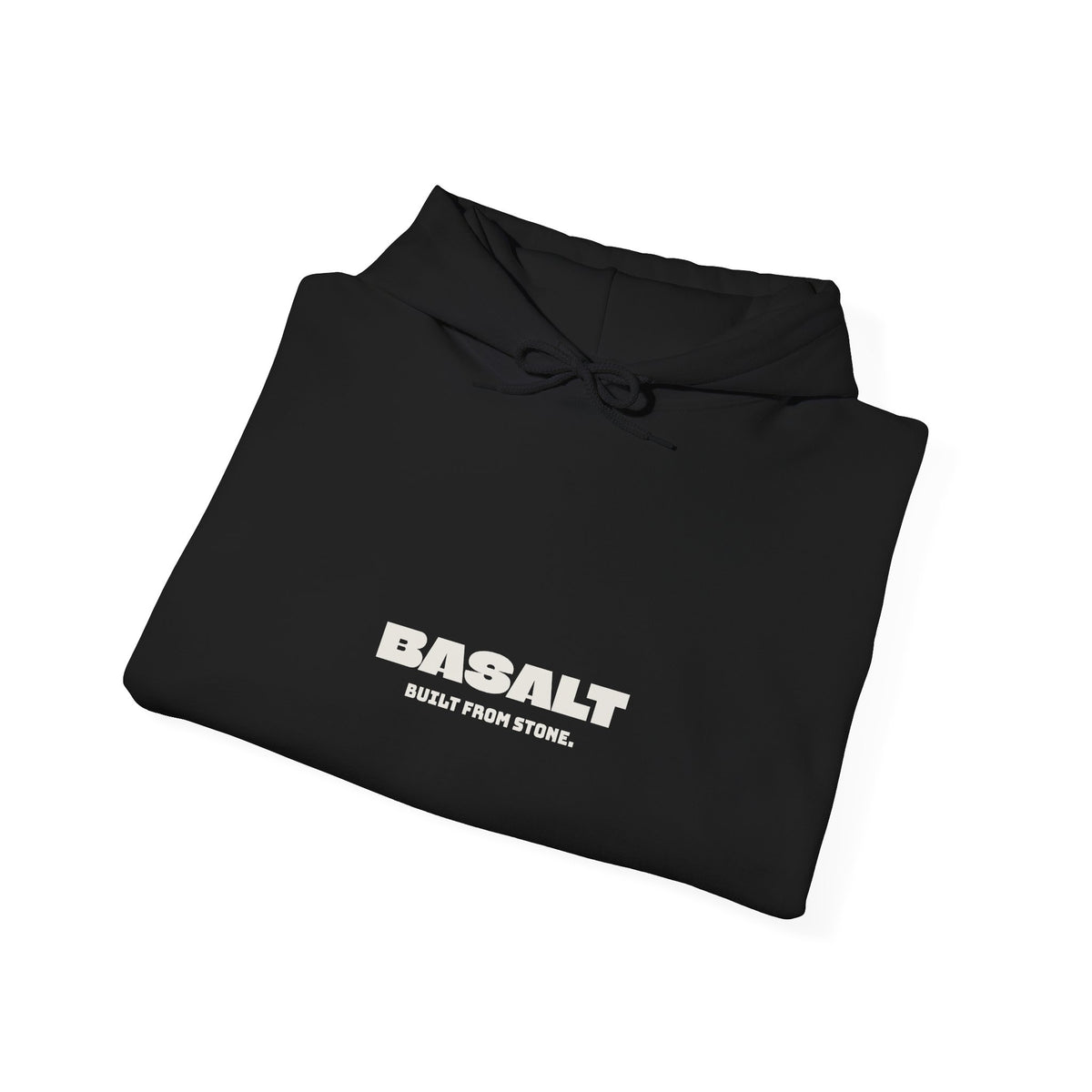 Basalt Hoodie Unisex Midweight Pullover Black White Minimalist Streetwear.