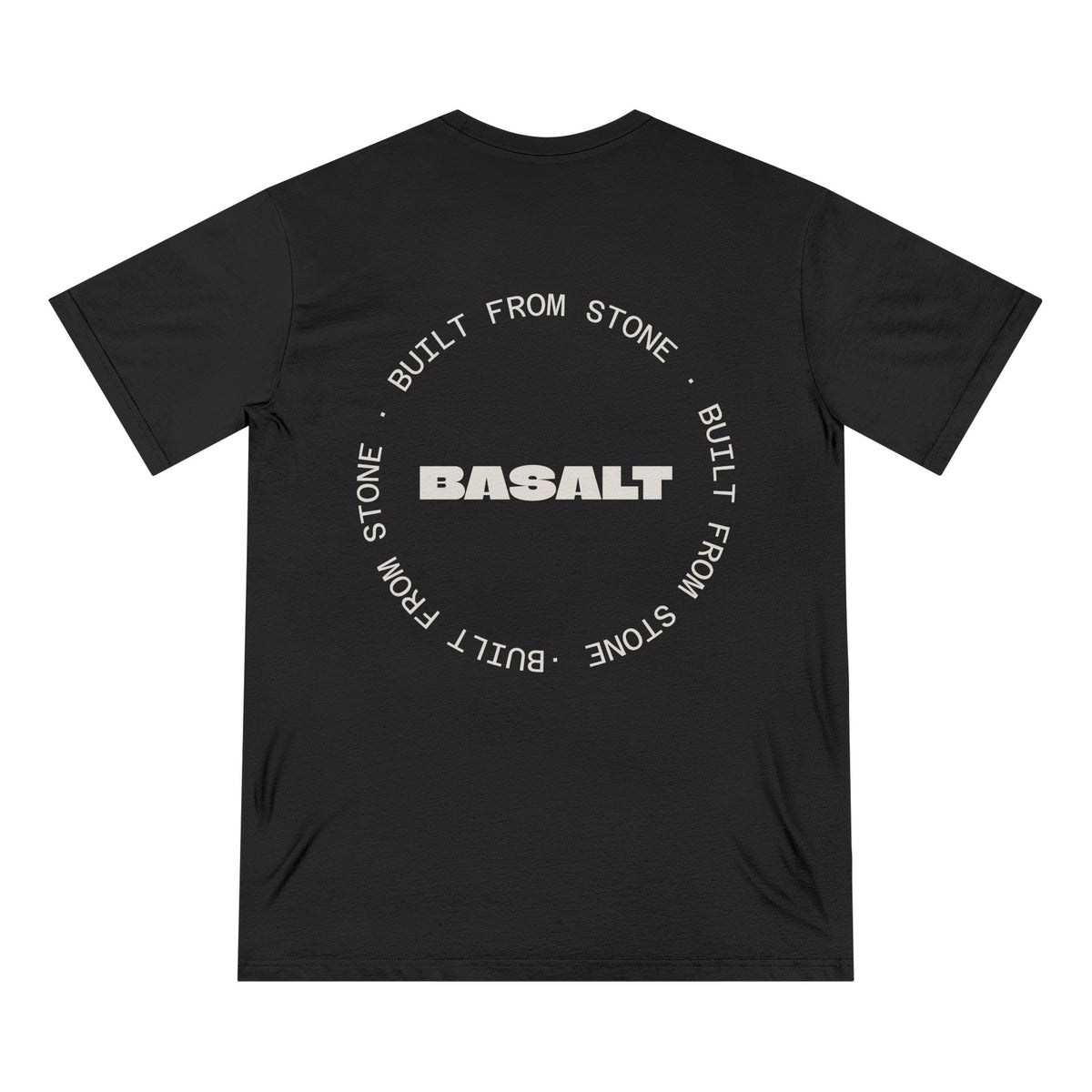 Basalt Unisex Organic Cotton Tee Black White Minimalist Regular Fit T-Shirt