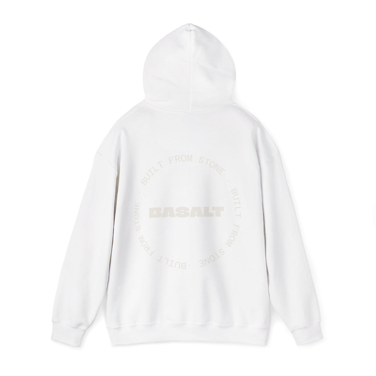 Basalt Hoodie Unisex Midweight Pullover Black White Minimalist Streetwear.